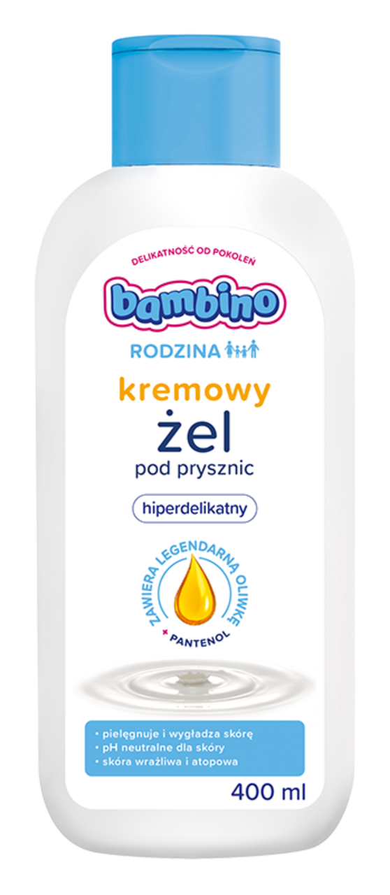BAMBINO, Rodzina, żel pod prysznic, kremowy, dla dorosłych i dzieci 3+, hiperdelikatny, 400 ml