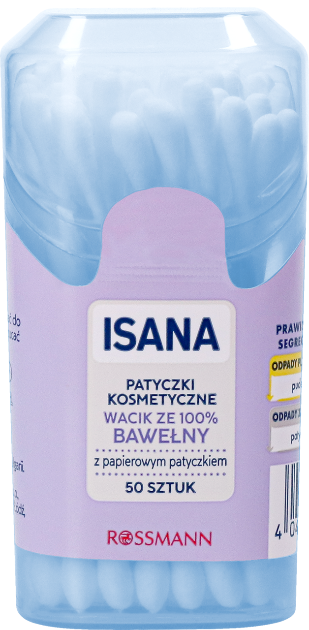 ISANA, patyczki kosmetyczne, Travel Box, różne kolory, 50 szt.