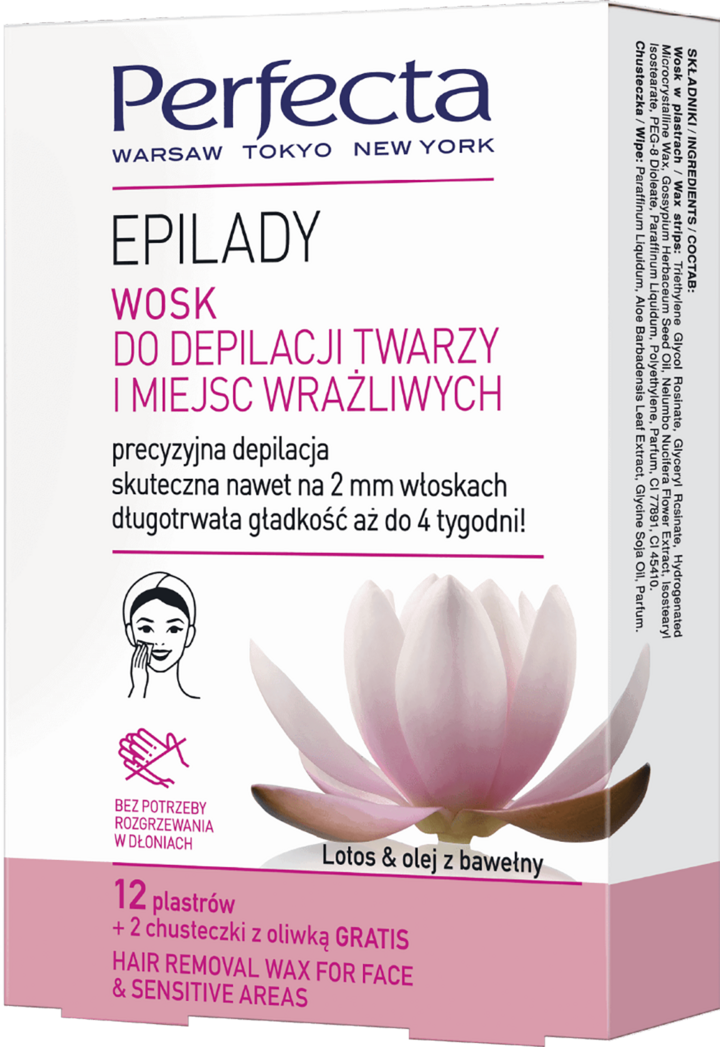 PERFECTA, EpiLady , plastry z woskiem do depilacji twarzy i miejsc