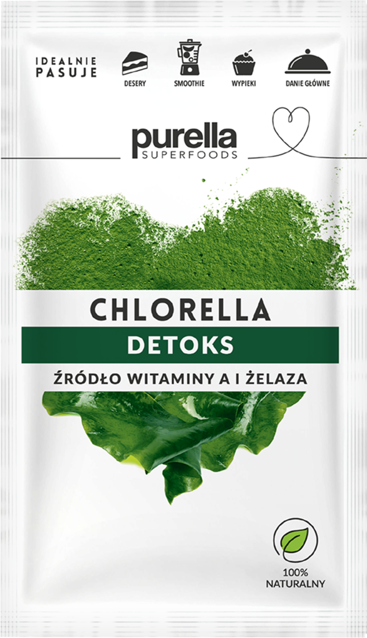 PURELLA SUPERFOODS, Detoks, proszek chlorella, 21 g