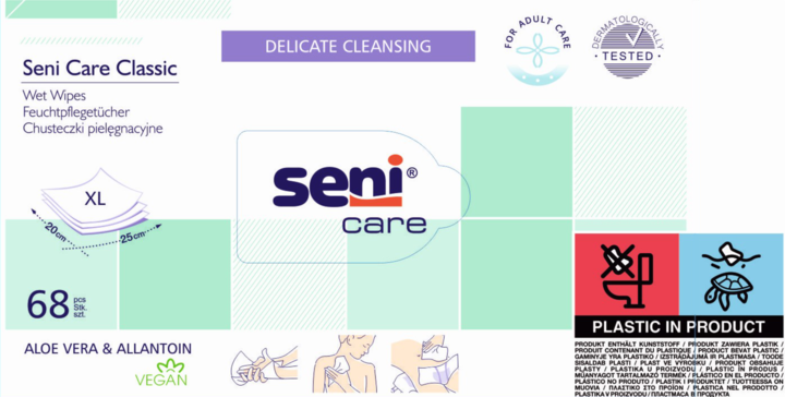 SENI, Care Classic, chusteczki nawilżane, 68 szt.