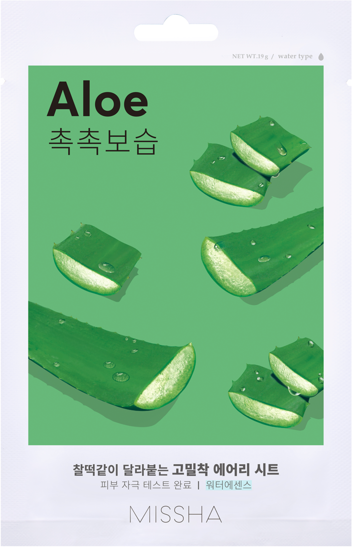 MISSHA, Airy Fit, maska w płachcie, nawilżająco-uelastyczniająca, Aloe, 19 g