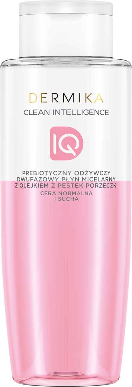 DERMIKA, Clean Intelligence IQ, płyn micelarny, prebiotyczny, odżywczy, dwufazowy, z olejkiem z pestek porzeczki, 400 ml