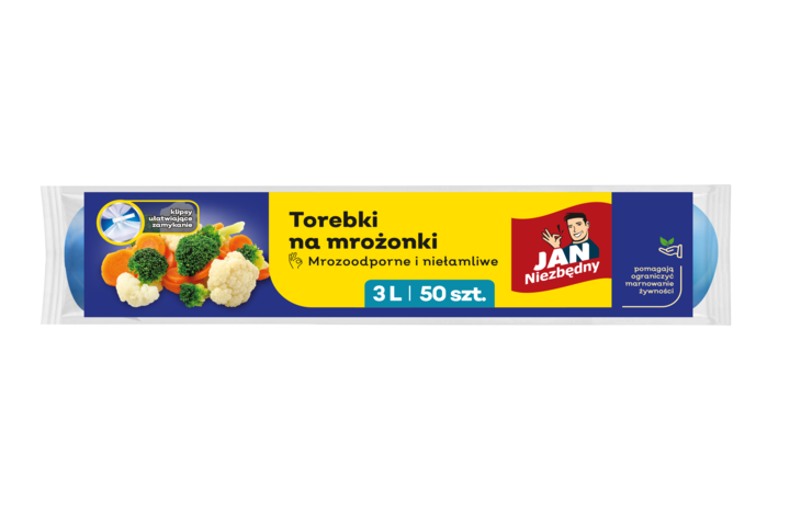 JAN NIEZBĘDNY, torebki na mrożonki, 3 L, 50 szt.