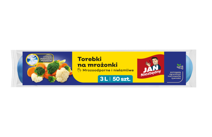 JAN NIEZBĘDNY, torebki na mrożonki, 3 L, 50 szt.