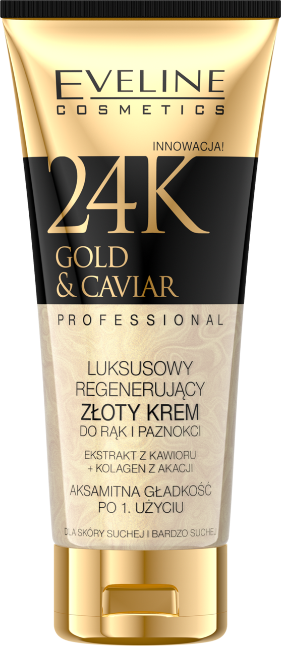 EVELINE COSMETICS, Professional Gold & Caviar, krem do rąk i paznokci, luksusowy, regenerujący, dla skóry suchej i bardzo suchej, 100 ml