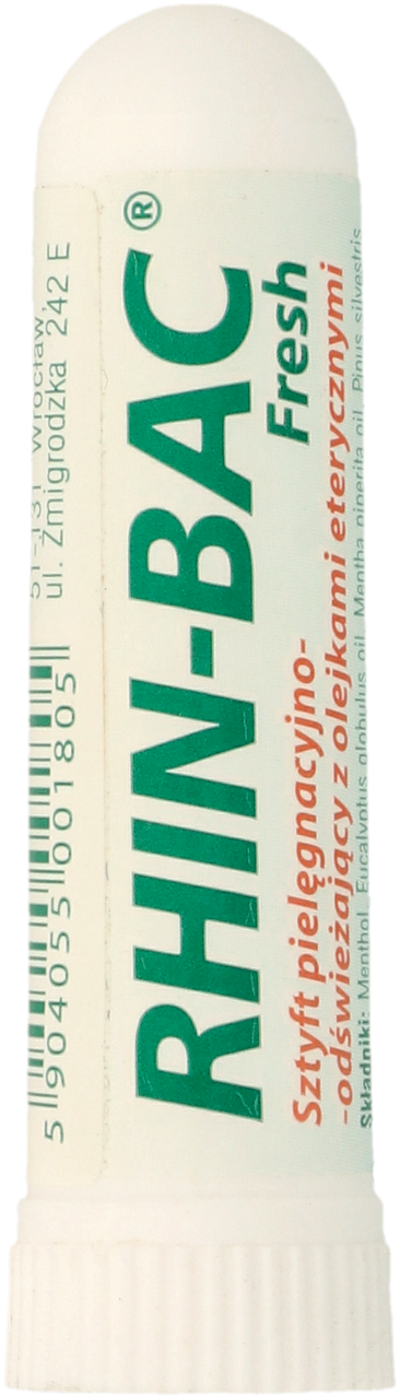 RHIN-BAC, Fresh, sztyft do nosa, pielęgnacyjno-odświeżający, z olejkami eterycznymi, 1 g