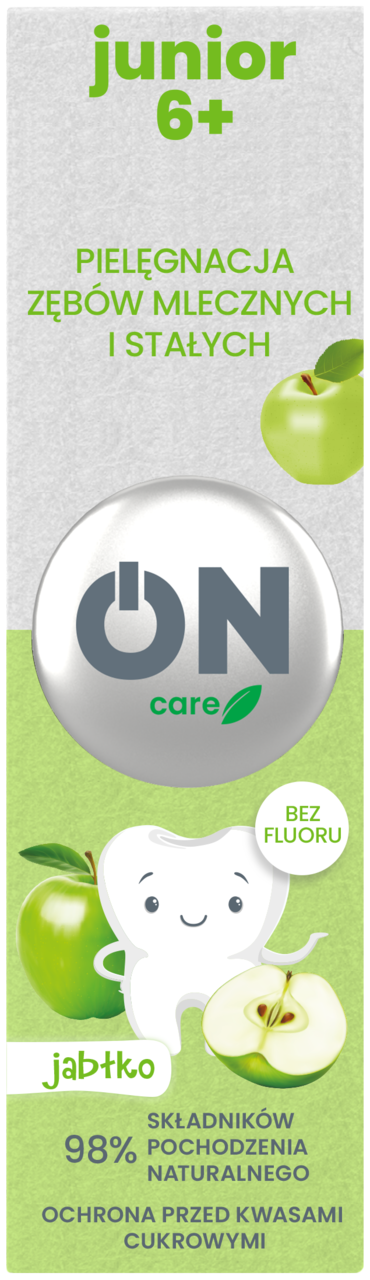 ON, care Junior, pasta do zębów, żelowa, dla dzieci 6+, Jabłko, 75 ml