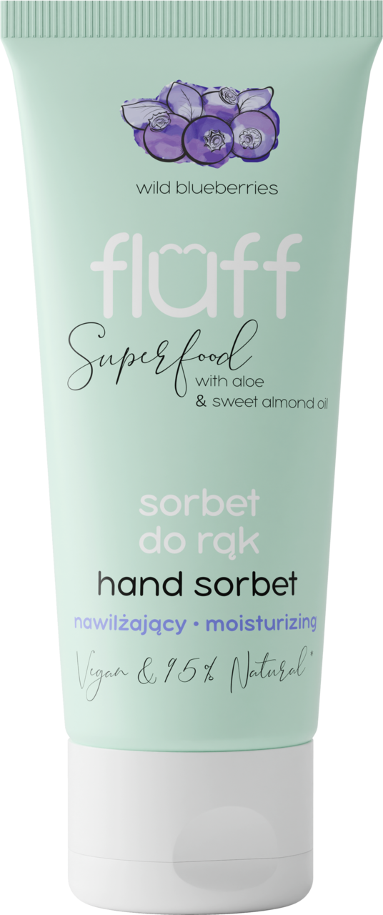 FLUFF, Superfood, sorbet do rąk, nawilżający, Jagody Leśne, 50 ml