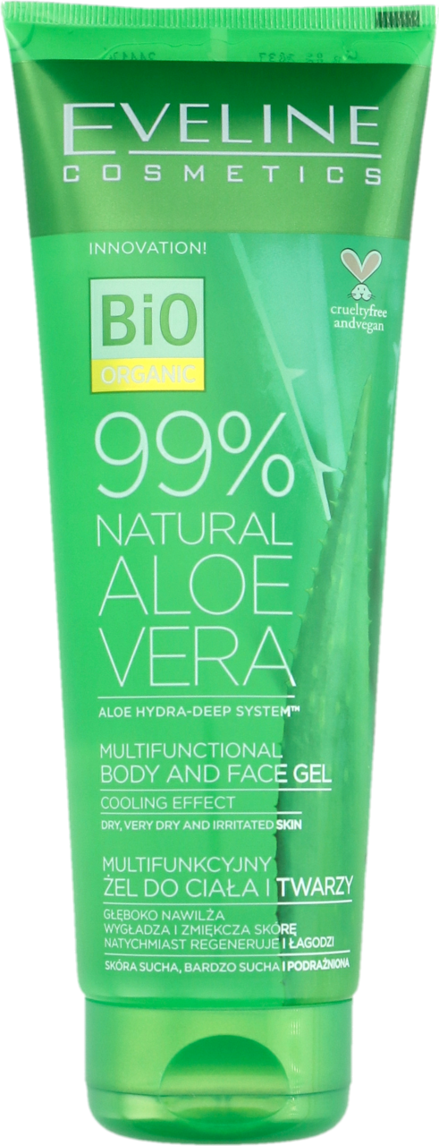 EVELINE COSMETICS, Natural Aloe Vera, żel do ciała i twarzy, multifunkcyjny, 250 ml