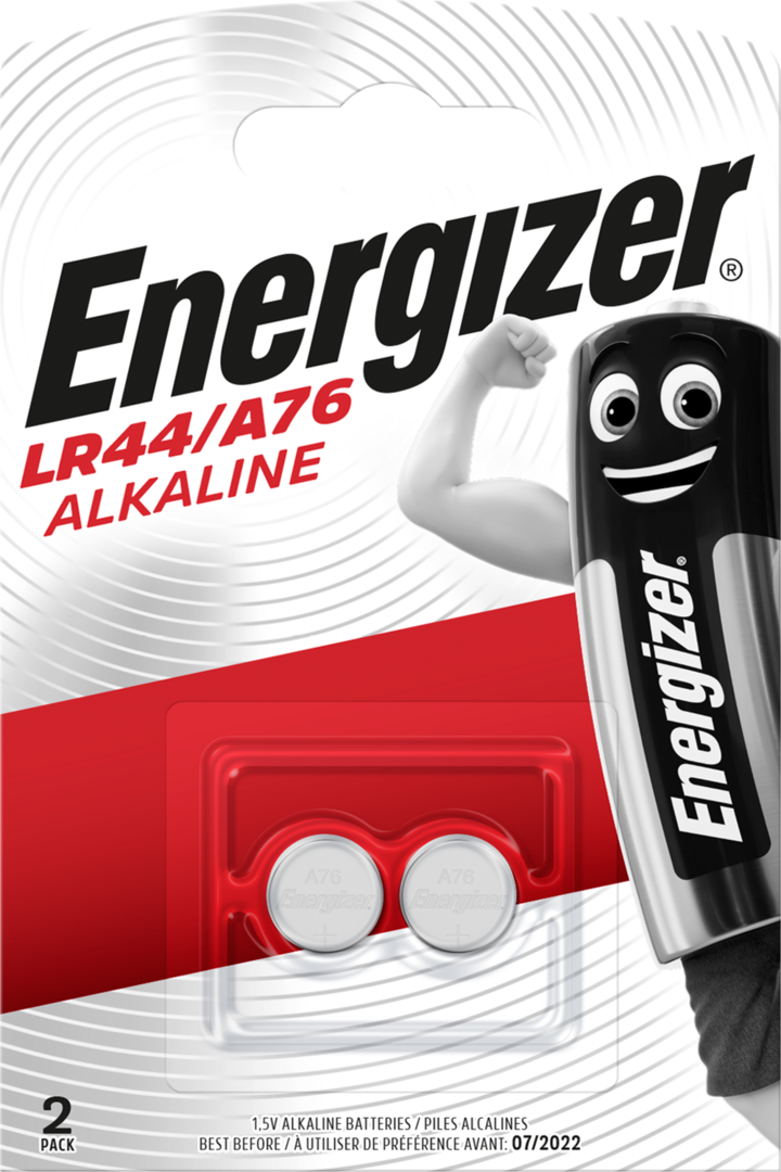 Batterie alcaline a bottone - Energizer - LR44/A76 - 1.5V - conf. 2