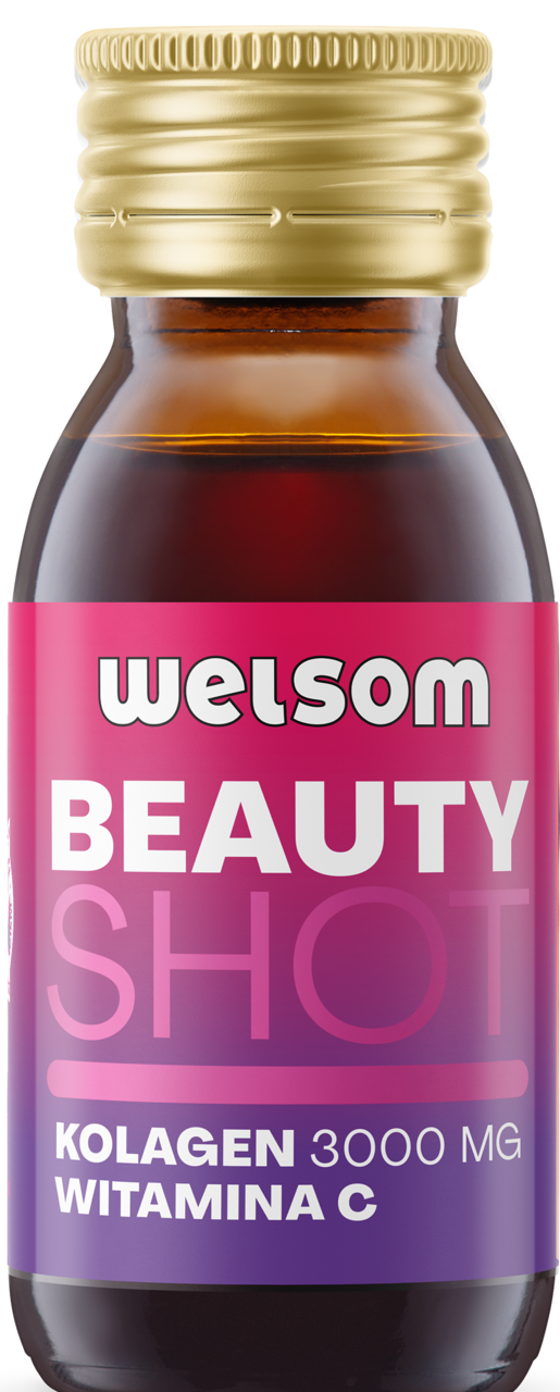 WELSOM, Beauty Shot, napój typu shot, Kolagen 3000mg, Witamina C, 60 ml