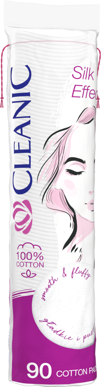 CLEANIC, Silk Effect, płatki kosmetyczne, 100% bawełna, 90 szt.