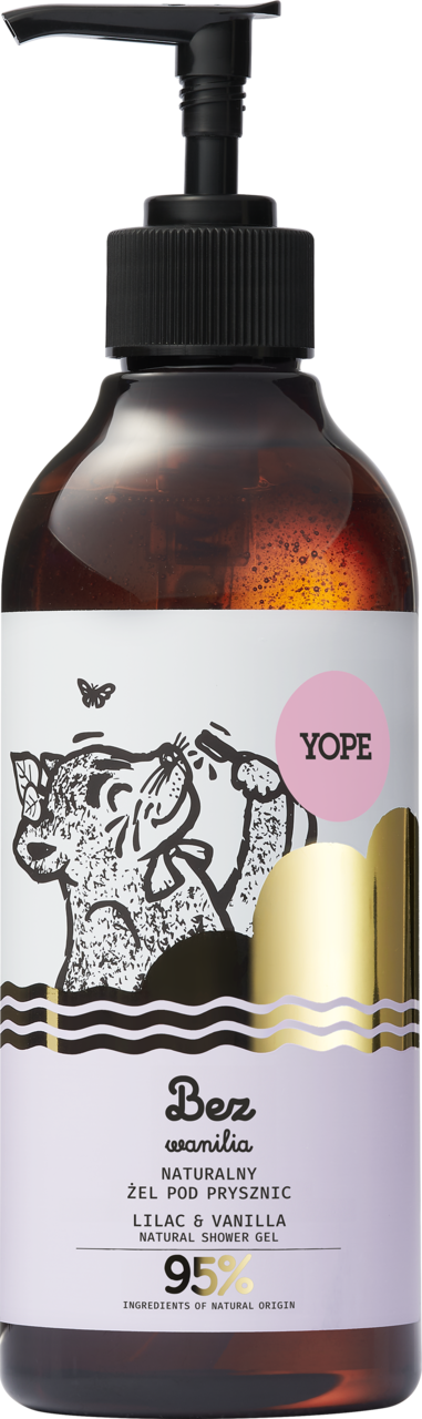 YOPE, naturalny żel pod prysznic, Bez i Wanilia, 400 ml