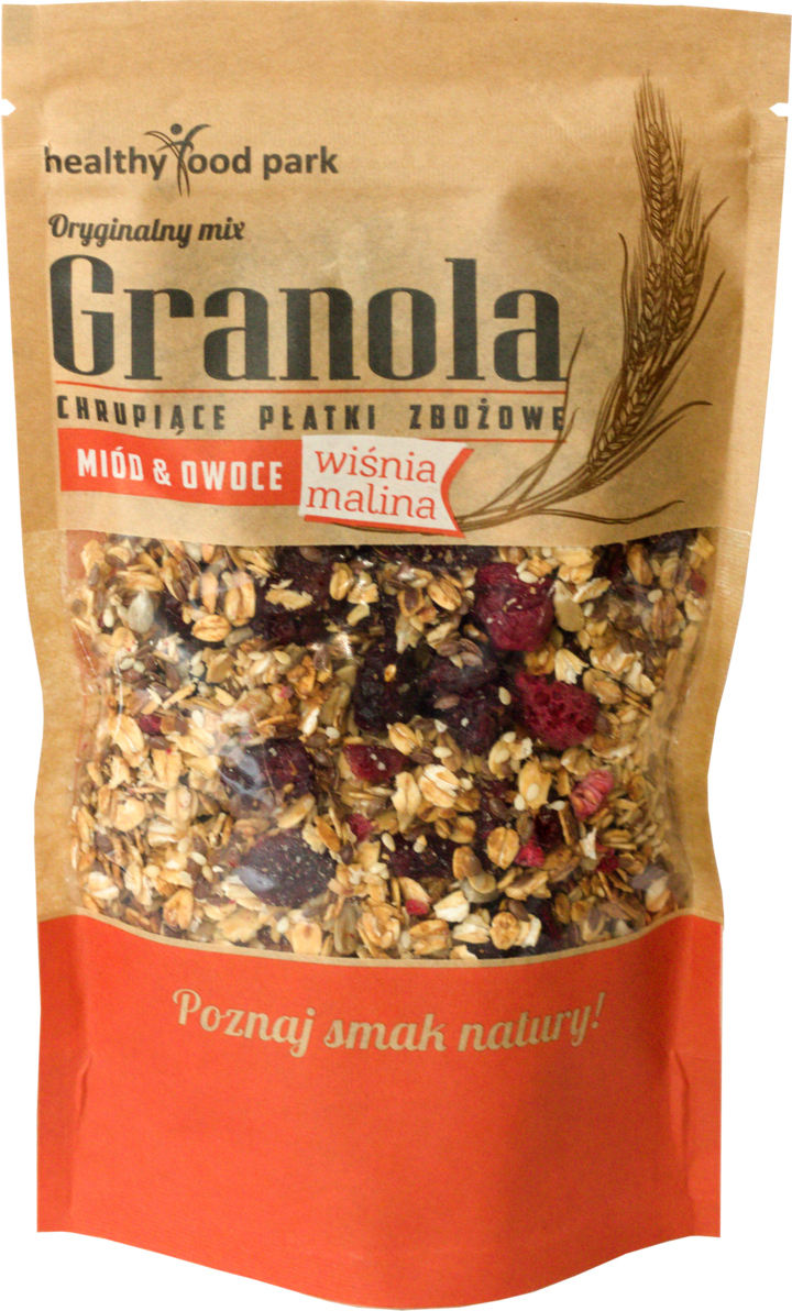 HEALTHY FOOD PARK, granola, Wiśnia i Malina, 200 g