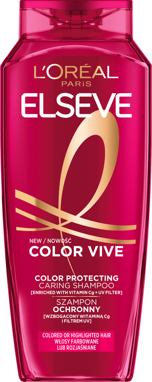 L'ORÉAL PARIS ELSEVE, Color Vive, szampon do włosów, ochronny, z czerwoną piwonią i filtrem UV, włosy farbowane lub z pasemkami, 400 ml