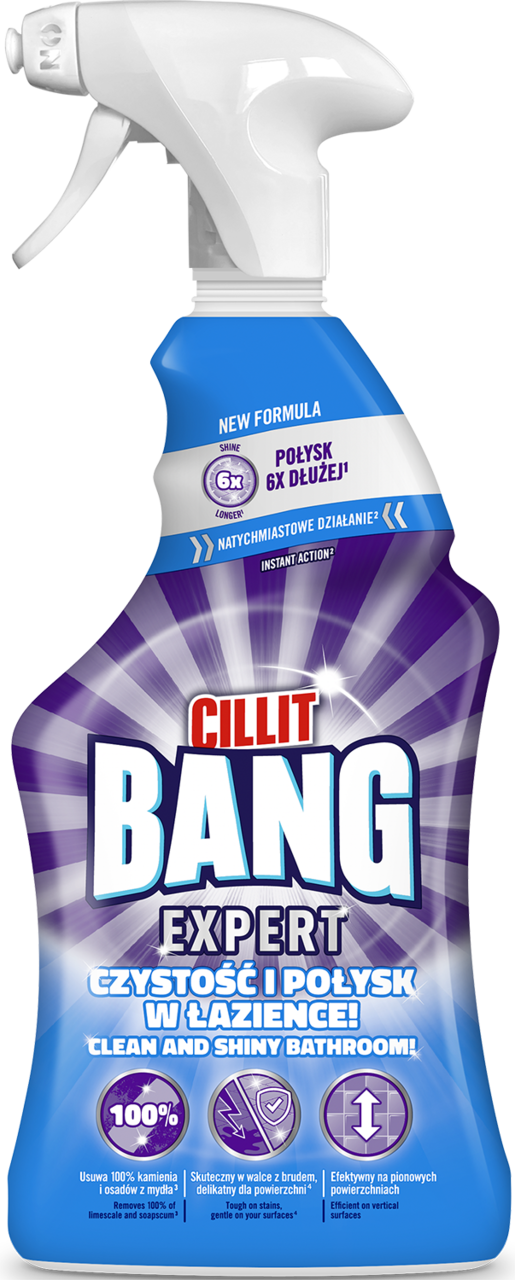 CILLIT BANG, Expert Czystość i Połysk w Łazience!, spray do czyszczenia łazienki, 750 ml