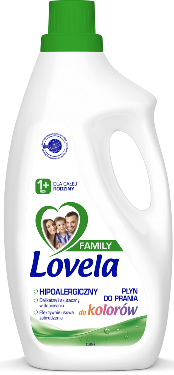 LOVELA, Family, płyn do prania tkanin kolorowych, 1,85 l