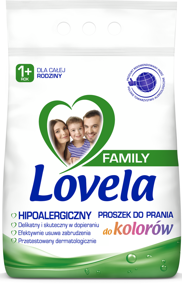LOVELA, Family, proszek do prania tkanin kolorowych, 2,1 kg