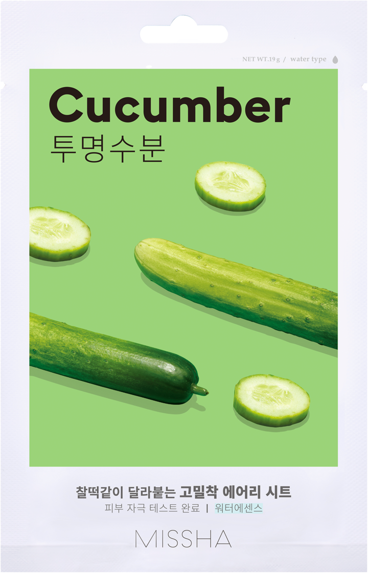 MISSHA, Airy Fit, maska w płachcie, nawilżająca, Cucumber, 19 g