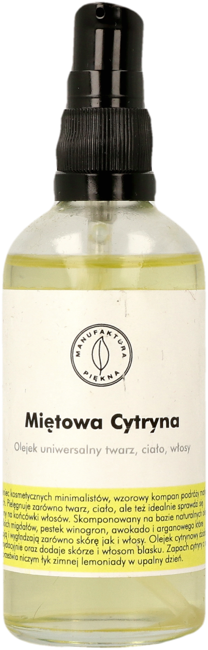 MANUFAKTURA PIĘKNA, Miętowa Cytryna, olejek do ciała, twarzy i włosów, uniwersalny, 100 ml