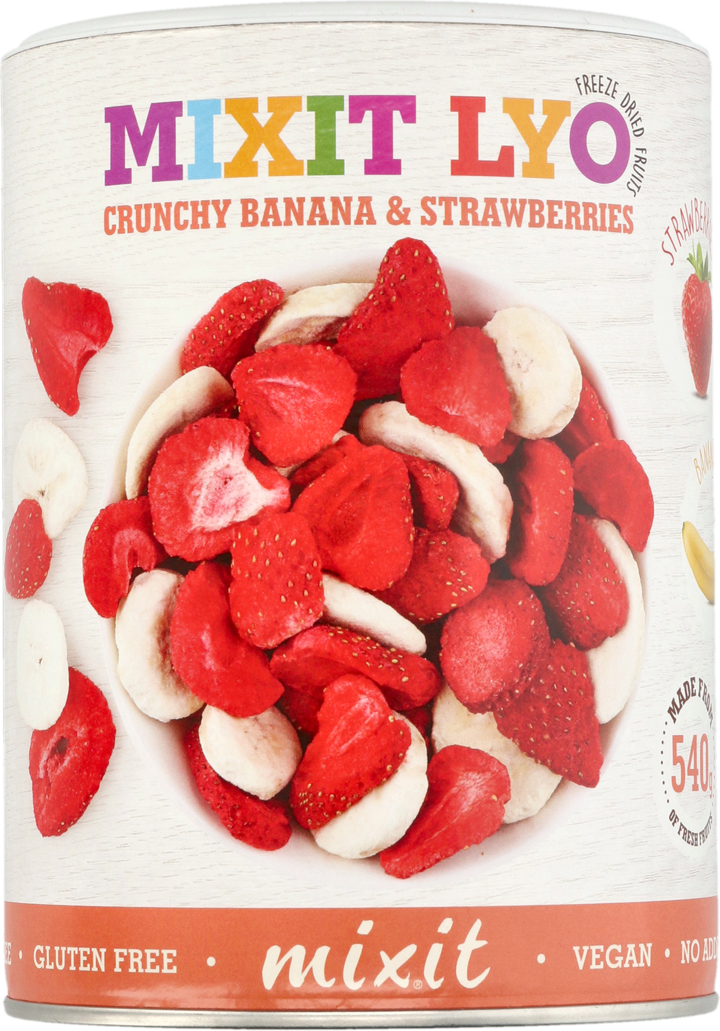 MIXIT, truskawki i banany liofilizowane, 80 g