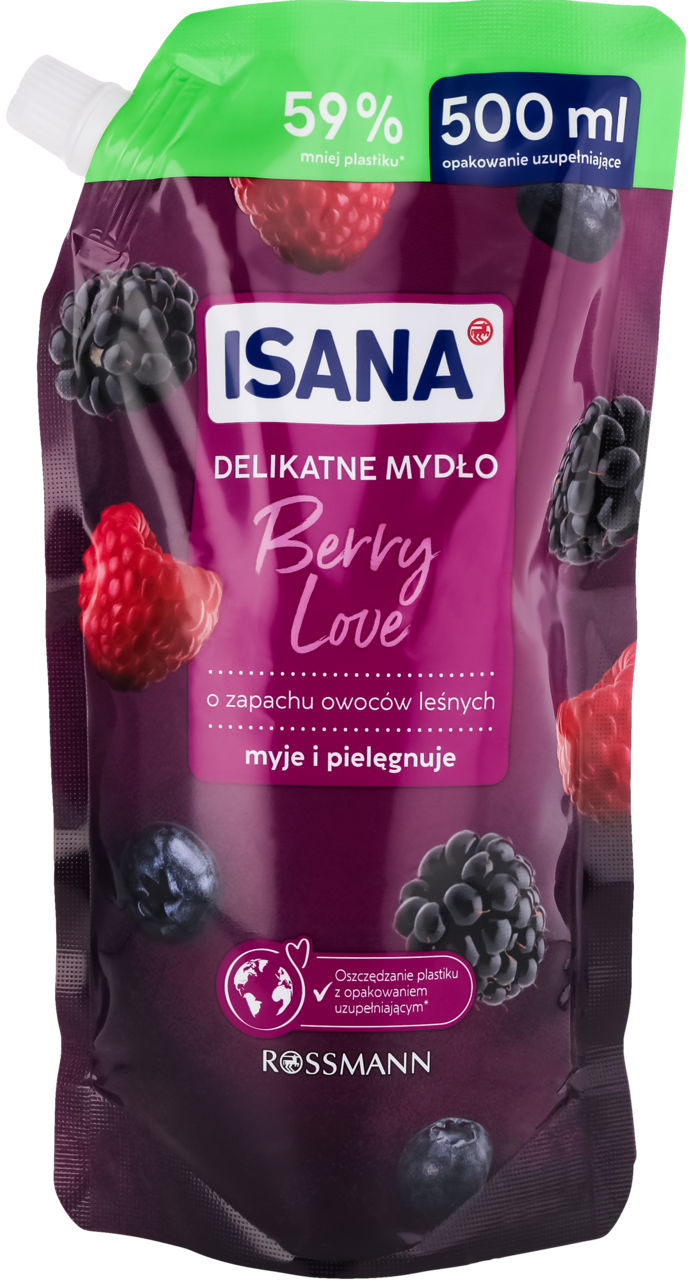 ISANA, mydło w płynie o zapachu sezonowym, delikatne, zapas, 500 ml