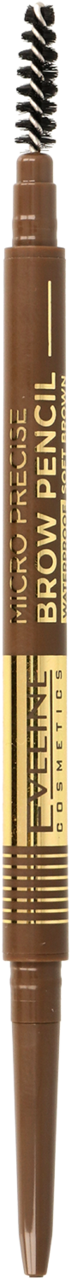 EVELINE COSMETICS, Micro Precise, kredka do brwi, wodoodporna, nr 02 Soft Brown, 1 szt.
