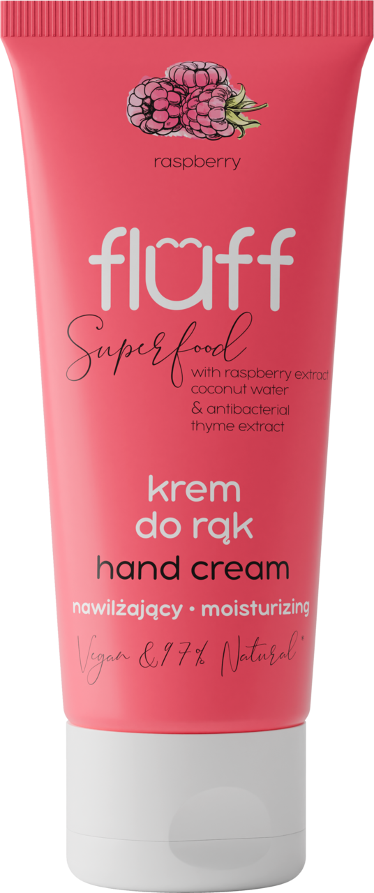Fluff, Superfood , krem do rąk, antybakteryjny i nawilżający, Malina ...