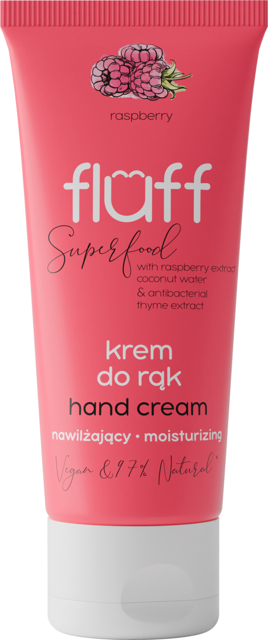 FLUFF, Superfood, krem do rąk, antybakteryjny i nawilżający, Malina, 50 ml