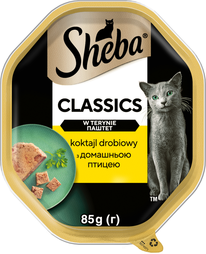 SHEBA, Classics in Pastete, karma pełnoporcjowa mokra  dla dorosłych kotów, Koktajl Drobiowy, 85 g