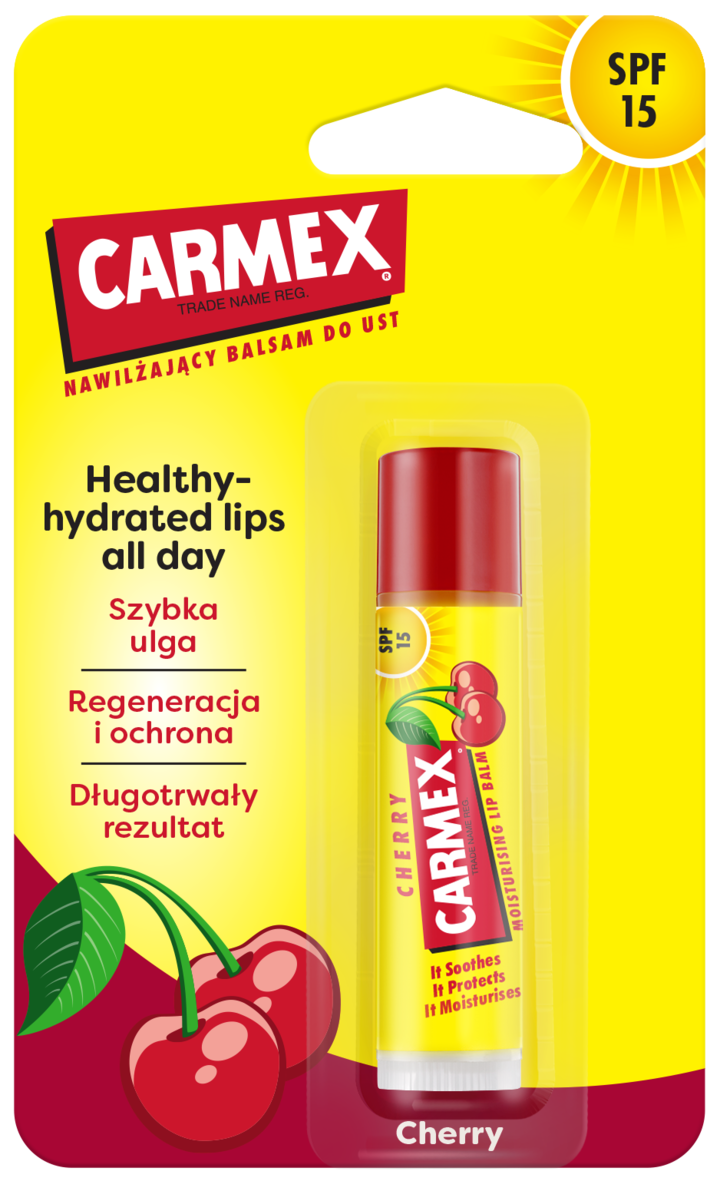 CARMEX, Cherry, balsam do ust, nawilżający, SPF 15, Cherry, 4,25 g