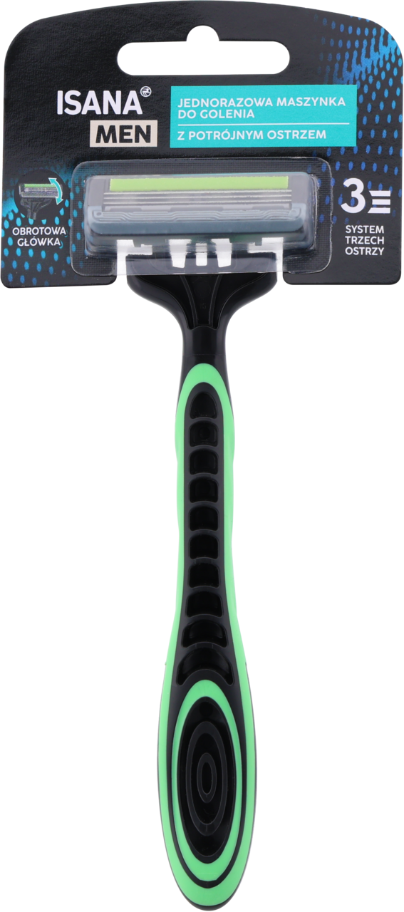 ISANA MEN, maszynka do golenia, 3-ostrzowa, jednorazowa, dla mężczyzn, 1 szt.