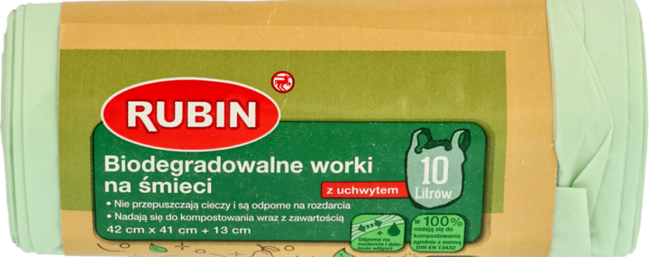 RUBIN, worki na śmieci, biodegradowalne, poj. 10 L, 10 szt.