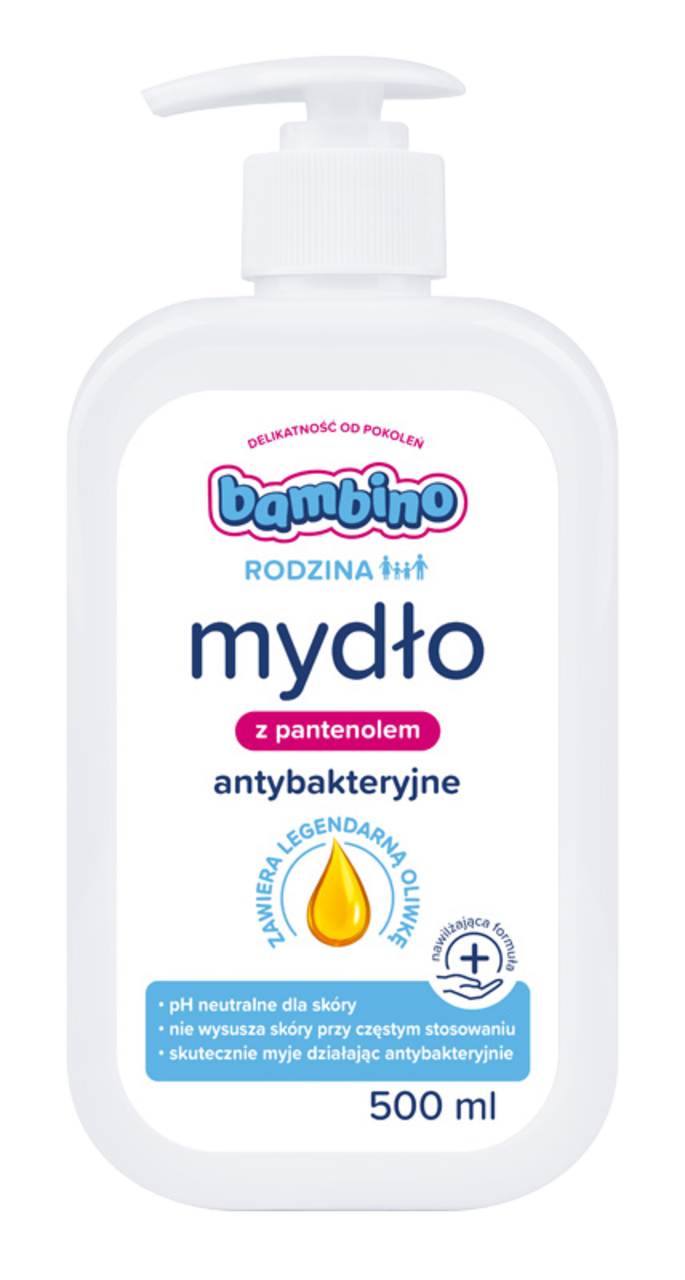 BAMBINO, Rodzina, mydło w płynie, z pantenolem, dla dorosłych i dzieci 3+, 500 ml