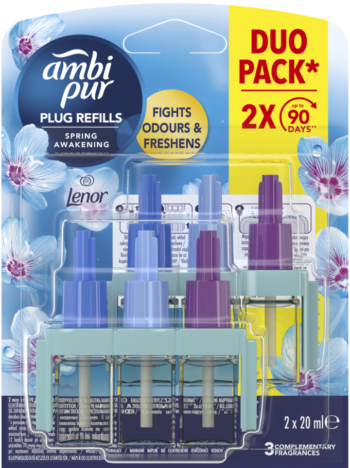 AMBI PUR, 3volution, wkład do elektrycznego odświeżacza powietrza, Lenor Spring Awakening, 2x20 ml