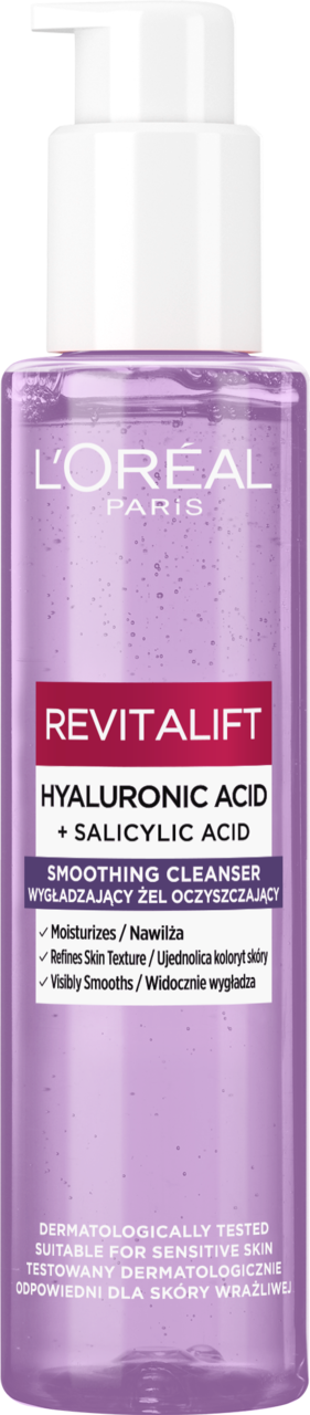 L'ORÉAL PARIS, Revitalift, żel do mycia twarzy, wygładzający z kwasem hialuronowym, 150 ml