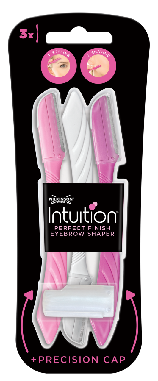 WILKINSON SWORD, Intuition Perfect Finish Eyebrow Shaper, maszynki do brwi i twarzy dla kobiet, 3 szt.