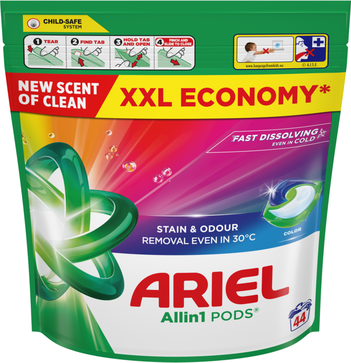 ARIEL, All in 1 Pods, kapsułki do prania tkanin kolorowych, 44 szt.