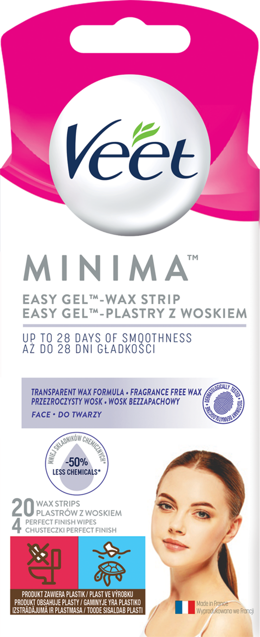 VEET, Minima , plastry z woskiem do depilacji, o żelowej formule, do