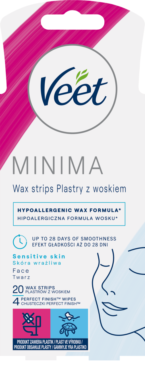 VEET, , plastry z woskiem do depilacji, o żelowej formule, do twarzy