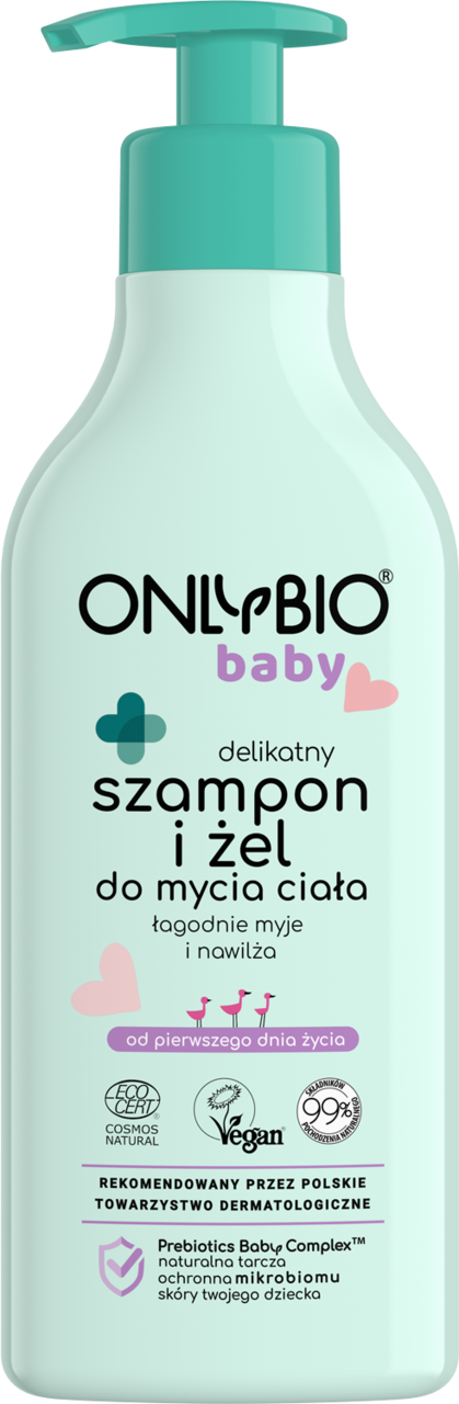 ONLYBIO, Baby, szampon i żel do mycia ciała dla dzieci, delikatny, od 1. dnia życia,, 300 ml