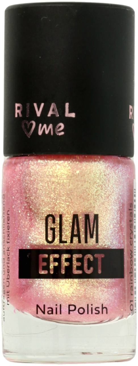 RIVAL LOVES ME, Glam Effect, lakier do paznokci, nr 01 Rainbow Crystals, 9 ml