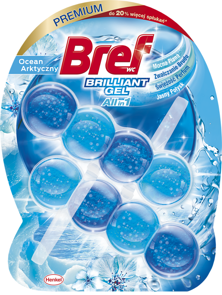 BREF, Brilliant Gel All in 1 , zawieszka do muszli WC, Akrktyczny Ocean ...