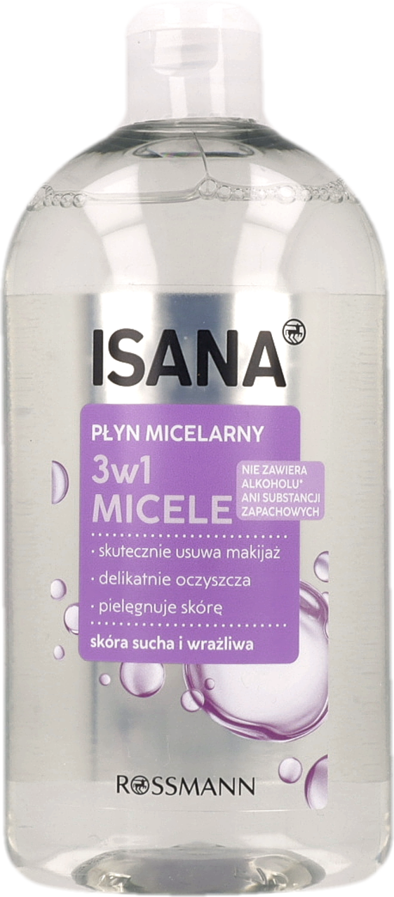 ISANA, płyn micelarny do twarzy, 3w1, 400 ml