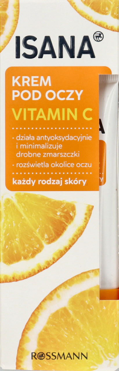 ISANA, Vitamin C, krem pod oczy, rozświetlający, 15 ml