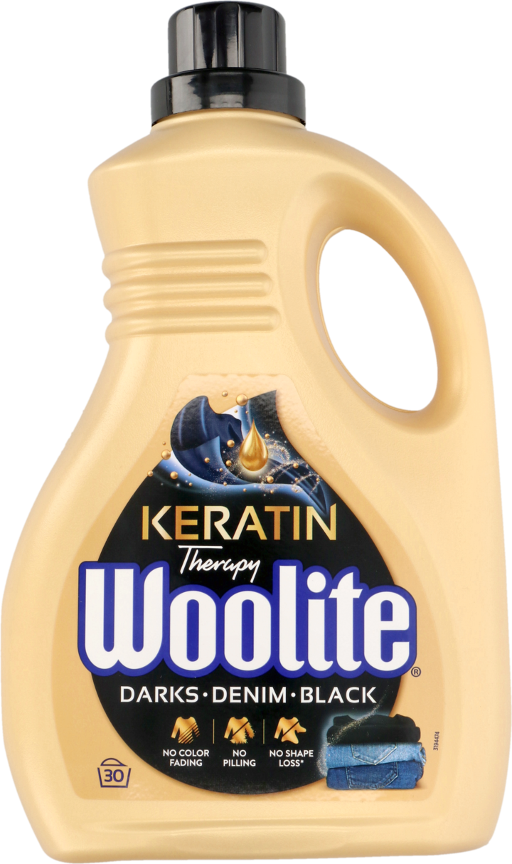 WOOLITE, Keratin Therapy, płyn do prania tkanin ciemnych, czarnych i jeansu, 1,8 l