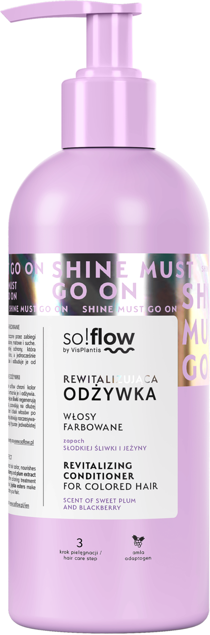 SO!FLOW BY VIS PLANTIS, odżywka do włosów farbowanych, zapach słodkiej śliwki i jeżyny, 400 ml