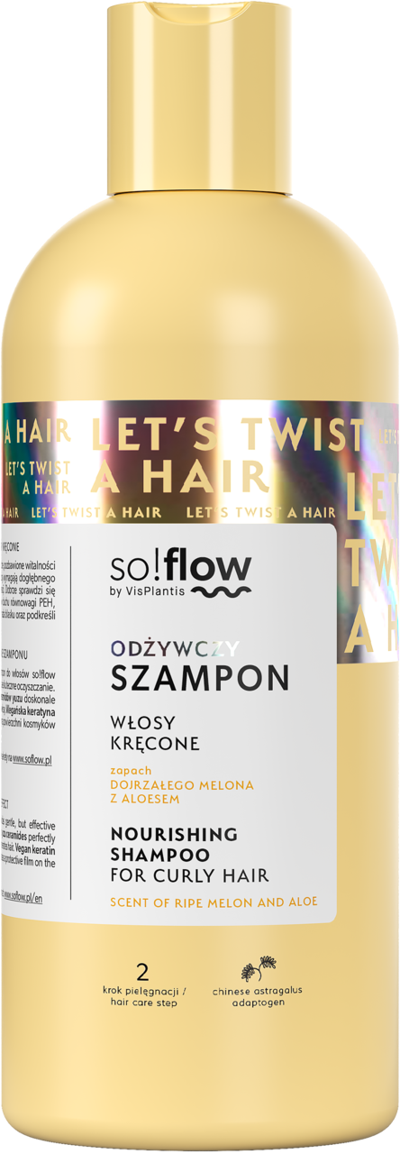 SO!FLOW BY VIS PLANTIS, szampon do włosów, odżywczy, włosy kręcone, zapach dojrzałego melona z aloesem, 400 ml