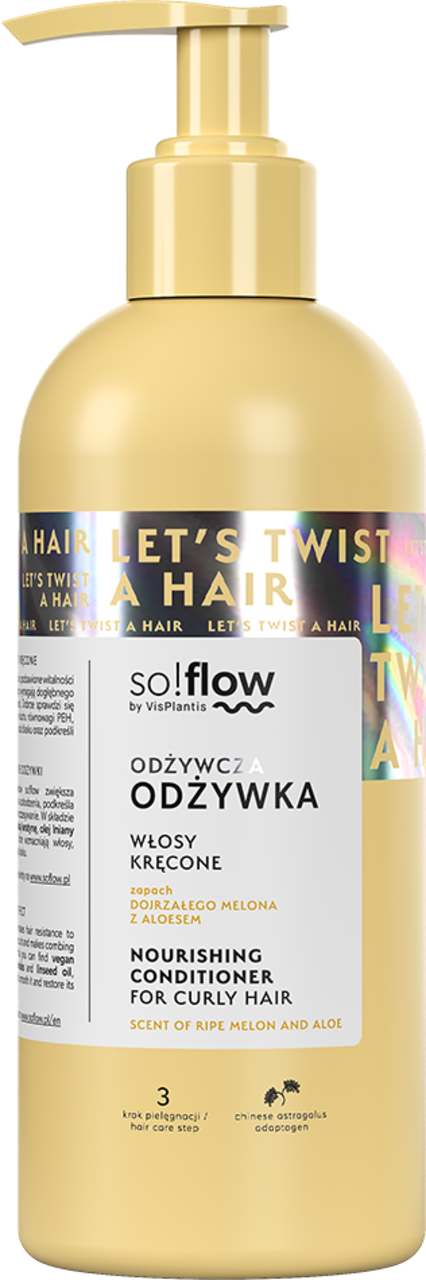 SO!FLOW BY VIS PLANTIS, odżywka do włosów, włosy kręcone, zapach dojrzałego melona z aloesem, 400 ml